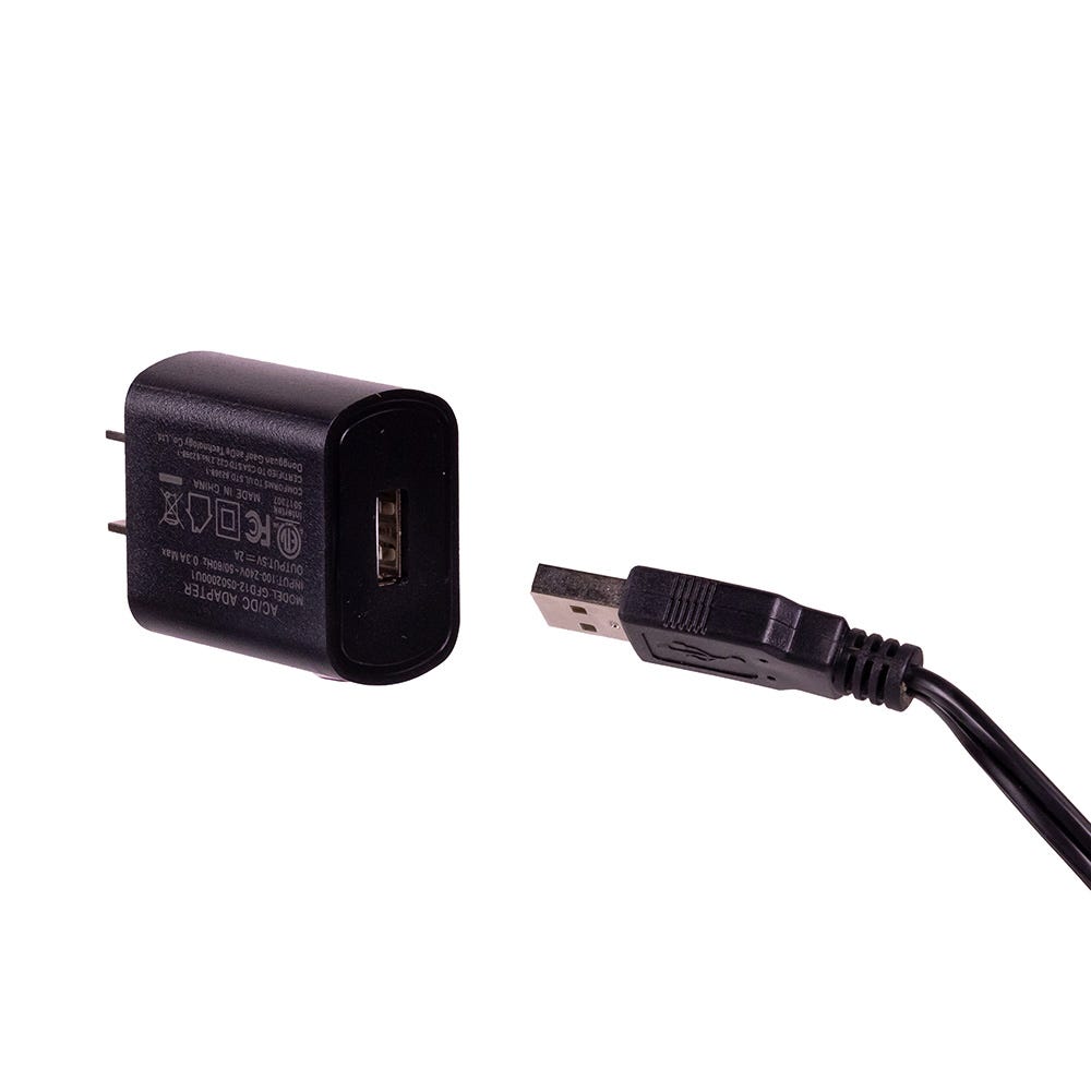 Kurt Adler 6-Foot USB Power Extension Cord+ with Black Wire and 6 Ports